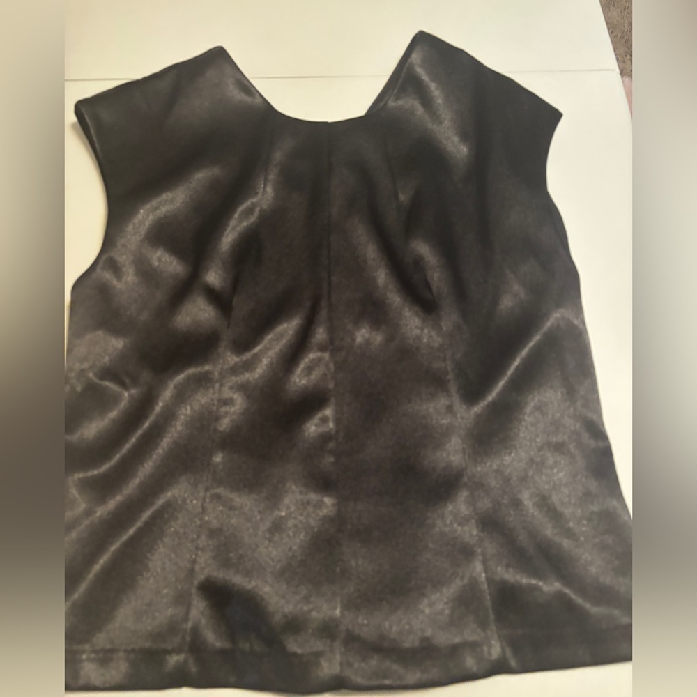 Zara Black Satin Sleeveless Blouse